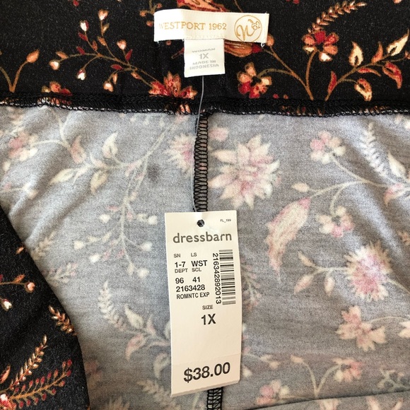 Dress Barn Westport Black Floral Skirt Sz 1X NWT - Picture 3 of 3